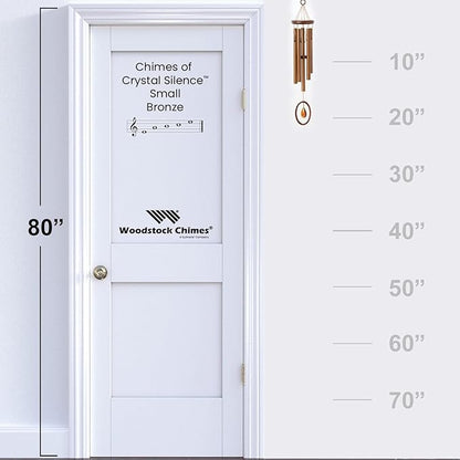 Woodstock Chimes Signature Collection, Chimes of Crystal Silence Small (21'') Bronze Wind Chimes for Outdoor, Patio, Home or Garden Decor (SMCBR)