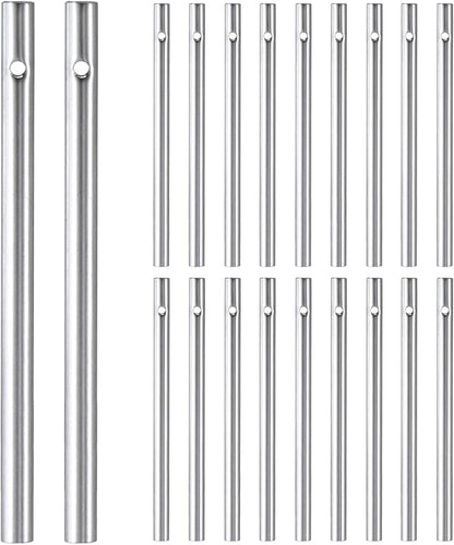 M METERXITY 20-Pack Wind Chime Tubes, Aluminum Wind Chime Empty Tubes, Metal Wind Bell for Adults Arts and Crafts/DIY Home Garden Outdoor Hanging Decorations [0.6x10cm, Silver]