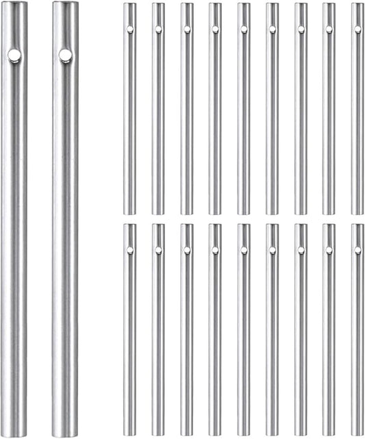 M METERXITY 20-Pack Wind Chime Tubes, Aluminum Wind Chime Empty Tubes, Metal Wind Bell for Adults Arts and Crafts/DIY Home Garden Outdoor Hanging Decorations [0.6x10cm, Silver]
