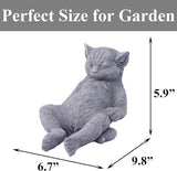 Cat Memorial Stone Garden Statue, Pet Statue Gifts for Loss of Cat Sympathy, Grave Markers for Garden Outdoor Decor, 9.8” L Weatherproof Lazy Tabby Figurine, Outdoor Patio Accent Yard Decoration