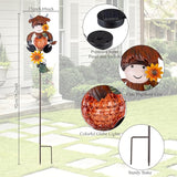 2 Pack Solar Garden Lights, Highland Cow Solar Lights Outdoor Waterproof Global Landscape Lighting with Metal Stake, Decorative Lawn Ornaments for Pathway, Garden Decor