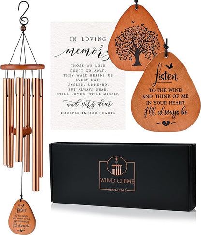 AMBOBE Memorial Wind Chimes Gifts, Sympathy Wind Chimes, Sympathy Gifts for Loss of Loved One, Bereavement Gift Baskets, Home Decor Outdoor Garden, Soothing Melodic Tones for Grieving Hearts