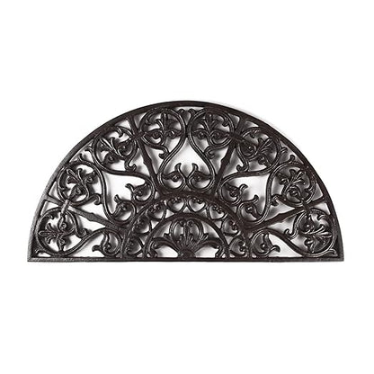 BRASSTAR Cast Iron Semicircle Stepping Stone with Delicate Symmetrical Pattern Garden Lawn Flower Bed Outdoor Farmland Decor TQGJPT424