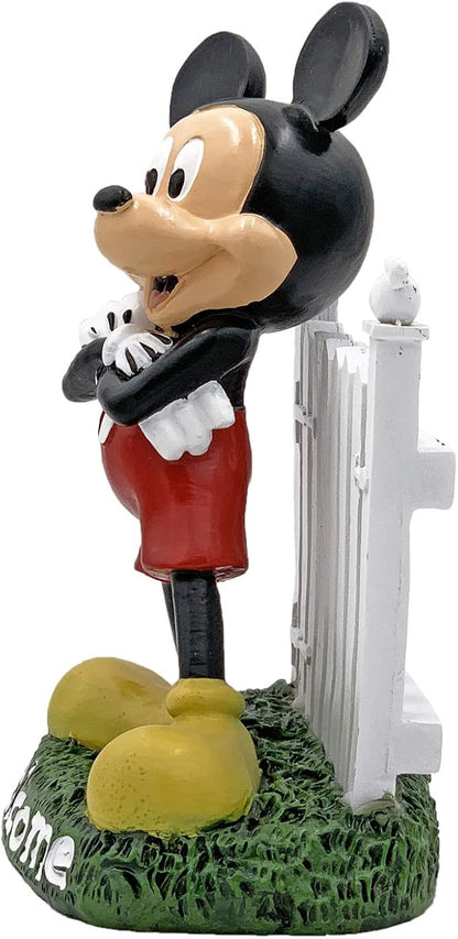 Disney Mickey Mouse Welcome Gate Everyday Outdoor Garden Statue, 7 inches Tall, Officially Licensed Disney Product