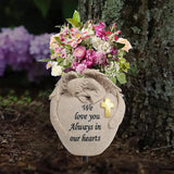 Angel and Cross Cemetery Cemetery Memorial Vase, Cemetery Flower Grave,2-Piece Angel Cemetery vase with Iron Spikes,Garden Decoration， Memorial Gift for Lost Love (3 Granite)