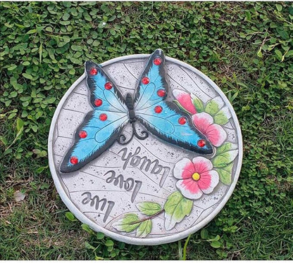 Etlegor Garden Décor Stepping Stones, Fun Animal Print Outdoor Pathway Décor Step Stones, All-Weather Lawn Pathway/Flower Beds/Courtyard Pavers(Butterfly-A)