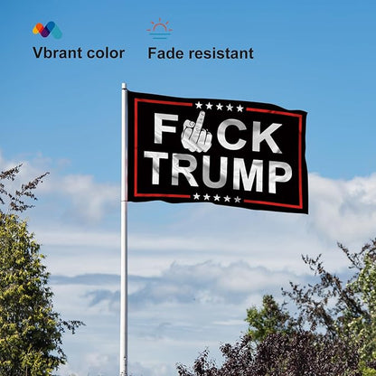 Fuck Trump Flag Anti Trump Funny Banner for Yard Porch Outdoor Indoor Backyard Lawn Hanging Decor 3x5 Ft