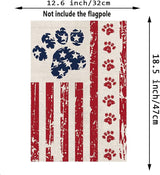 4th of July Garden Flag Dog Stars and Stripes Double Sided USA Flag Patriotic Memorial Day Independence Day Yard Outdoor Decorations 12.5x18 Inch
