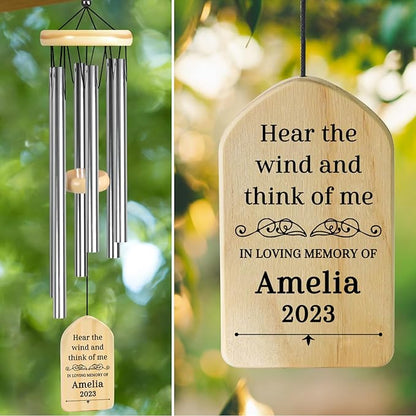 Memorial Wind Chimes - Sympathy Gifts for Loss of Loved One - Funeral Memorial Gifts - In Loving Memory - Bereavement Gifts for Loss of Mother or Father - Condolence Remembrance