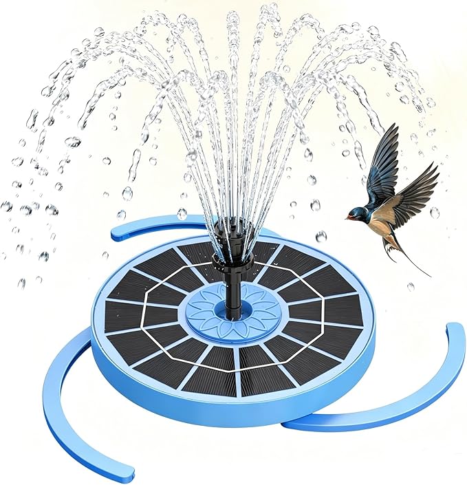 AISITIN 3.5W Solar Fountain Pump for Bird Bath Upgraded 2026, Floating Solar Water Fountain Kit with 8 Nozzles & 3 Integrated Bracket for Garden, Pond, Pool, Water Feature and Outdoor (Blue)