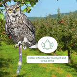 2PCS Reflective Plastic Owl Hanging Decoration Dual-Side Printed Raster Fake Eagle Garden Owl with Scare Tape for Garden Patio Windows