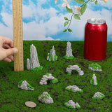 FINGERINSPIRE 12PCS Small Rockery Ornament 12 Style Resin Mini Rockery Decoration Mini Zen Garden Accessories Miniature Mountain for Bonsai Aquarium and Tabletop Display