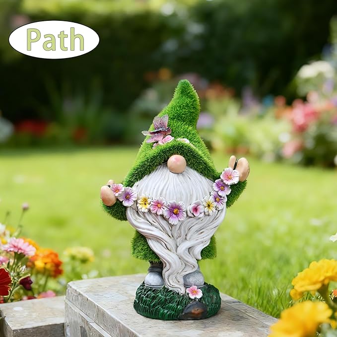Garden Gnomes Outdoor Decor Light - Funny Garden Decorations Solar LED for Yard Patio, Home Garden Statues Ornaments, Housewarming Gifts for Family Green Saint Patricks Day Leprechaun 5.5x3.5x8.5 Inch