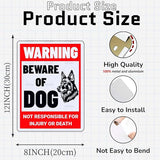 Beware of Dog Sign German Shepherd Metal Sign Warning Beware of Dog Signs for Fence Outdoor Farm Garden Gate Home Yard Decor 12x16 Inch