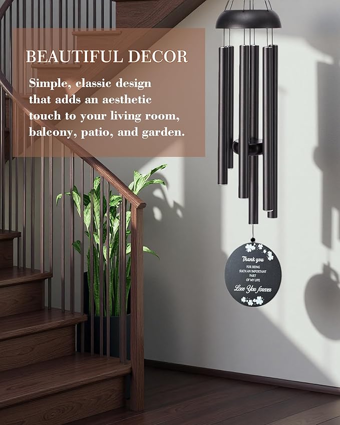 Thank You Gifts for Women Men, 37" Wind Chimes Outdoor Large for Deep Tone, Appreciation Gifts with 2pc Wind Catchers for Mother's Day Employee Coworkers Colleague Teachers Nurses for Family Friends