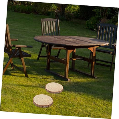 2pcs Outdoor Garden Stepping Stones Wood Log Thick Lawn Decor Pathway Walkway Landscaping Decorative