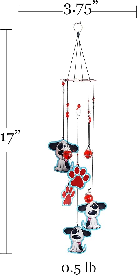 Spoontiques Dog Wind Chime - Outdoor Garden Décor - Decorative Chimes for Yard, Garden, Backyard and Patio Decoration