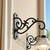 2 Pcs 6 Inch Hanging Hooks, Outdoor Hanging Plant Holder, Wall Hook, Black Wrought Iron Hook, Indoor/Outdoor Flower Pot Hanger Bracket for Flower Pots, Bird Feeders, Lanterns