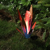 Metal Agave Garden Statue - 13x13x17 inch Solar LED Outdoor Lawn Decor, Hand-Painted Rustic Aloe Vera Sculpture, Waterproof Yard Art for Patio Pathway