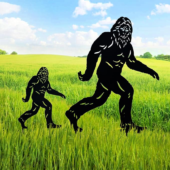 TIGGSY 15.8 inch Bigfoot Metal Outdoor Decor Big Foot Sasquatch Gifts for Men/Women Bigfoot Silhouette Statues for Yard Art, Patio, Lawn, Forests, Garden Decor, Yard Display, Garden Decorations