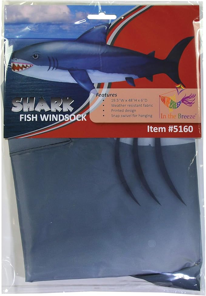In the Breeze 5160 — Shark 48-inch Fish Windsock-Realistic Fishsock