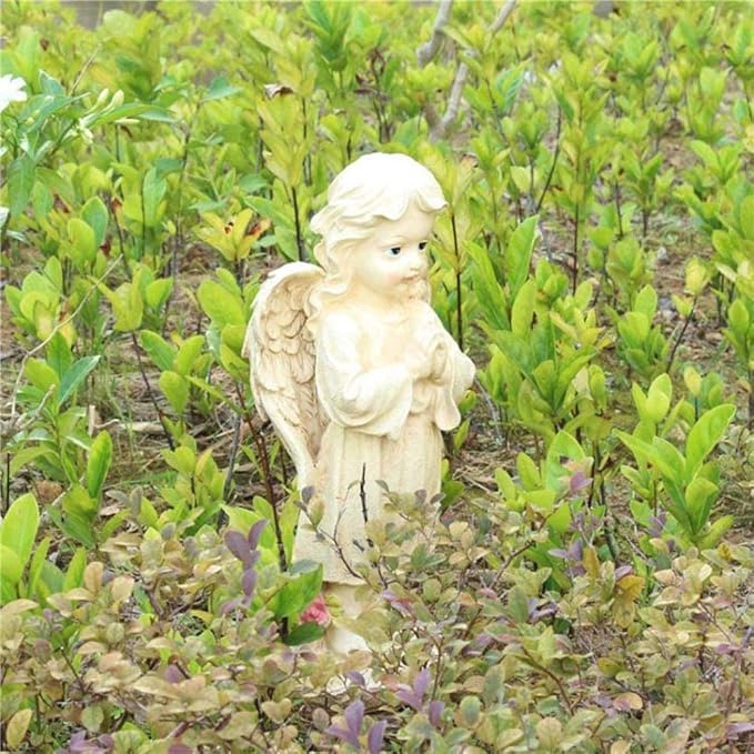 COAECJ Animal Sculpture for Garden Angel Sculpture, Rustic Vintage Old Outdoor Garden Courtyard Gardening Decoration Resin Angel Decoration Sculpture
