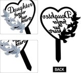 HPMAISON 11 inch Metal Daughter Memorial Stake Grave Decorations for Cemetery Gravesite Sympathy Markers Waterproof Memorial Gifts for Loss of Daughter Tombstones Plaque Outdoors Lawn Yard Decor