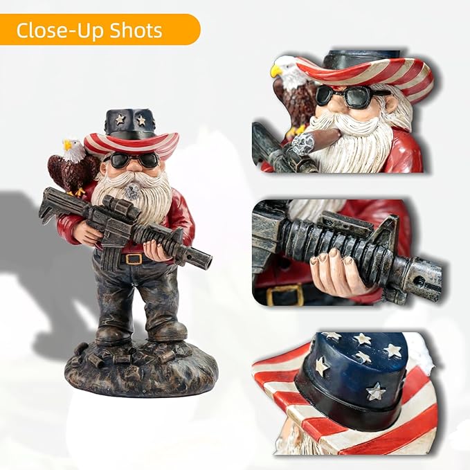 Patriotic Gnomes, 4th of July Gnomes,gnome,Military gnome, Desk Decor for Men,America 250 Merchandise,Veteran Gifts,250th Anniversary,Army Gifts for Men,Memorial Day Decorations
