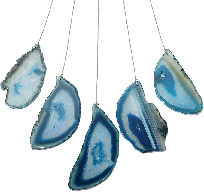 rockcloud Agate Slices Geode Wind Chime Home Garden Decoration Figurine