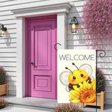 Welcome Garden Flag Cute Bee with Sunflower Outdoor Yard Flags Spring Summer Garden Double Sided Bee Banner for Lawn Yard Porch Patio Farmhouse Rustic Outdoor Seasonal Home Decor 12x18 Inch
