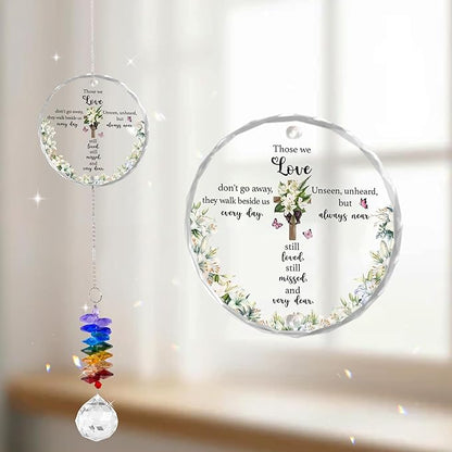 Glass Ornament Suncatcher - Sympathy Gift for Loss of Loved One - Grief Gifts - Heaven Keepsake - Mother's Day for Mom Dad Sisters Brothers - Hanging Home Garden Decor