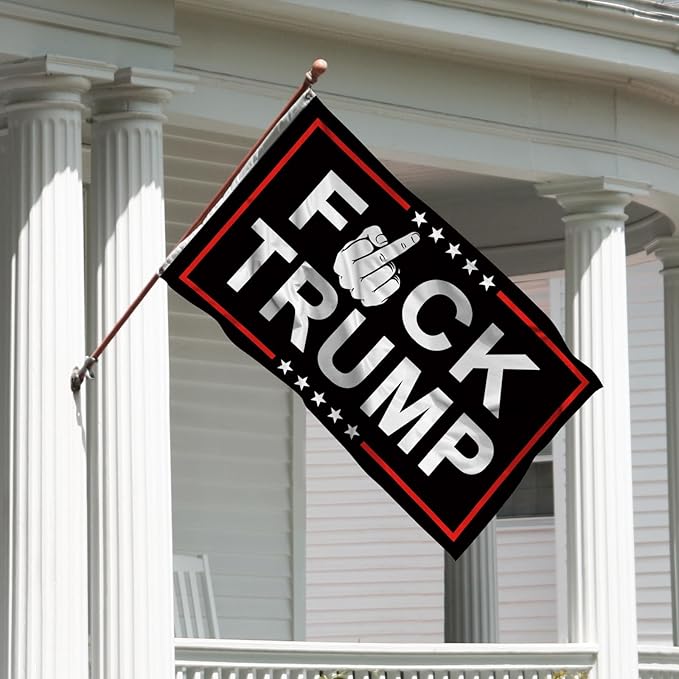 Fuck Trump Flag Anti Trump Funny Banner for Yard Porch Outdoor Indoor Backyard Lawn Hanging Decor 3x5 Ft