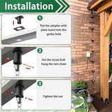 4 Pack Rain Chain Adapter for Gutter Rain Chain for Outside Metal Rain Chain Adapter with Bolt Rain Chain Gutter for Outside Gutter Downspout
