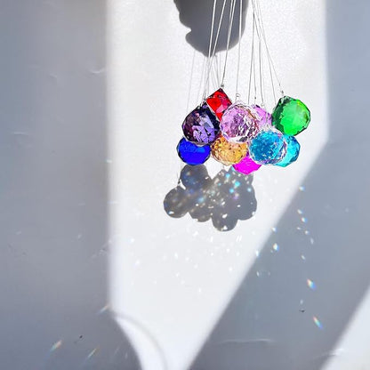 kanpura Multi-Color Crystal Ball Chandelier Crystal Replacement Glass Ball Prisms for Photography Christmas Tree Windows Home Decor (20mm,12pack)