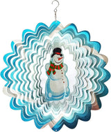 FONMY Wind Spinner 3D Stainless Steel Christmas Decoration Garden Decoration Indoor Outdoor Hanging Ornament Worth Gift 12 inch Snowman Metal Wind Spinners