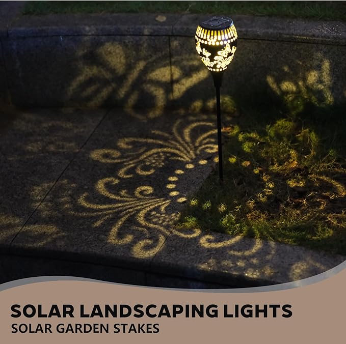 Butterfly Solar Garden Stake Lights Waterproof - 21 inch Metal Solar Garden Lights with Warm Light Decorative Landscape Path Light for Yard Pathway Patio Walkway Backyard Lawn Decor (Black, 2Pcs)
