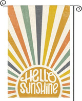 AVOIN colorlife Hello Sunshine Classic Garden Flag 12x18 Inch Double Sided Outside, Summer Party Holiday Burlap Yard Outdoor Decoration