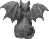 6.75” Faux Stone Gothic Winged Gargoyle Cat Fantasy Garden Charcoal Grey Textured Statue