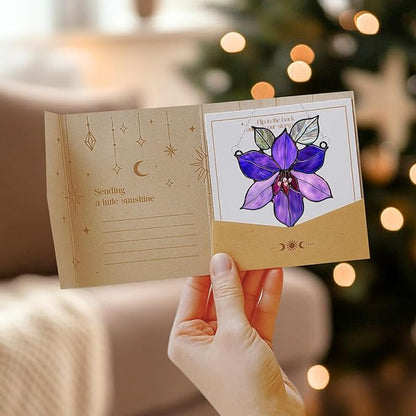 Purple Clematis Flower Acrylic Suncatcher, Flower Suncatchers for Window Hangings, Stained Glass Effect Garden Decor, Gift for Mother's Day, Mom, Grandma, Wife, Women