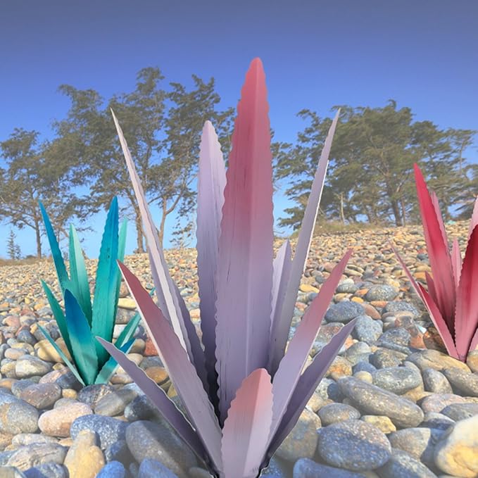 Generic Rustic Metal Tequila Agave Sculpture, Wind Resistant Vivid Iron Plant Statue Figurines Ornament for Country Garden Courtyard Lawn Patio Decor, Metal Yard Art Holiday Outdoor Decorations (B)