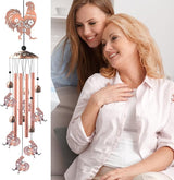 Chicken Wind Chimes,Outdoor,Gifts for Women Birthday Gifts for Men/Mom/Grandma Rooster Metal WindChimes Outside/Indoors, Lawn, Patio, Garden Decor, Yard Decorations