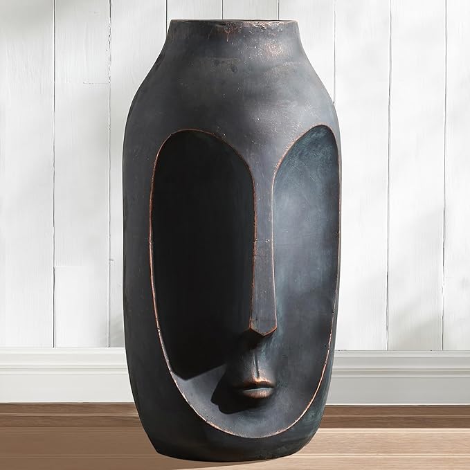 Wallowa 28 inches Tall Large Statue, Garden Sculpture & Statues, Modern Art Sculpture, Artificial Stone Figures, Living Room Decor, Tall Standing Sculpture for Home, Porch, Backyard, Bronze