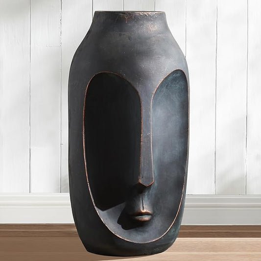 Wallowa 28 inches Tall Large Statue, Garden Sculpture & Statues, Modern Art Sculpture, Artificial Stone Figures, Living Room Decor, Tall Standing Sculpture for Home, Porch, Backyard, Bronze
