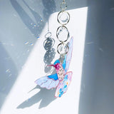 Blue Acrylic Hummingbird Flowers Garden Suncatcher Christmas Tree Window Hanging Home Decor Ornaments Crystal Prism Rainbow Maker Sun Catcher Appreciation Gifts for Mom Grandma Sister