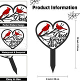 Rngmsi Dad Grave Decorations for Cemetery, Metal Sympathy Memorial Stakes for Loss of Father, Cardinal Cemetery Decorations for Grave Outdoors Yard Garden(12 X 7.5 Inches)