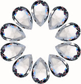 LoveUnited 10pcs Crystal Pendants 1.5"/38mm Crystal Suncatcher - Hanging Crystals Prisms for Windows, FengShui, Hanging Ornament for Decoration, Chandelier Crystals Replacement (Teardrop)