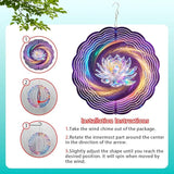 10x10 Crystal Lotus Flower Spinning Wind Chime Rainbow Galaxy Wind Spinner Outdoor Garden Decor Crystal Chimes Mother's Day Housewarming Gift