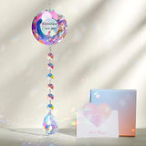 Remember I Love You Crystal Sun Catcher - 22 Inch Hanging Prism Ornament, K9 Crystal Rainbow Decor for Window Garden, Ideal Gifts for Mom Wife Girlfriend on Christmas Birthday Anniversary