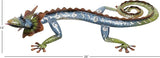 Deco 79 Metal Lizard Home Wall Decor Indoor Outdoor Wall Sculpture, Wall Art 15" x 5" x 29", Multi Colored