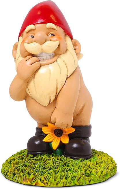 9” Naked Garden Gnome Statue – Naughty & Fun Yard Décor for Outdoor Spaces – Durable Resin Lawn Ornament – Hilarious Garden Gift for Women, Housewarming, or Backyard Decoration